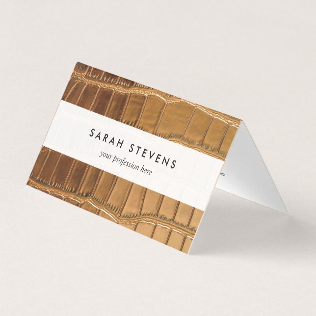 Faux Crocodile Leather Animal Skin Pattern Business Card (Front)
