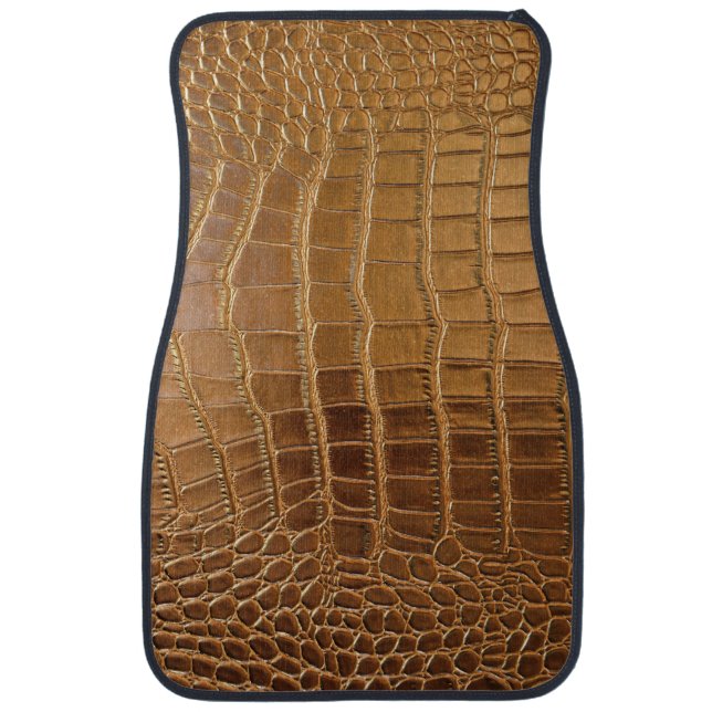 Faux Crocodile Leather Animal Skin Pattern Car Floor Mat (Front)