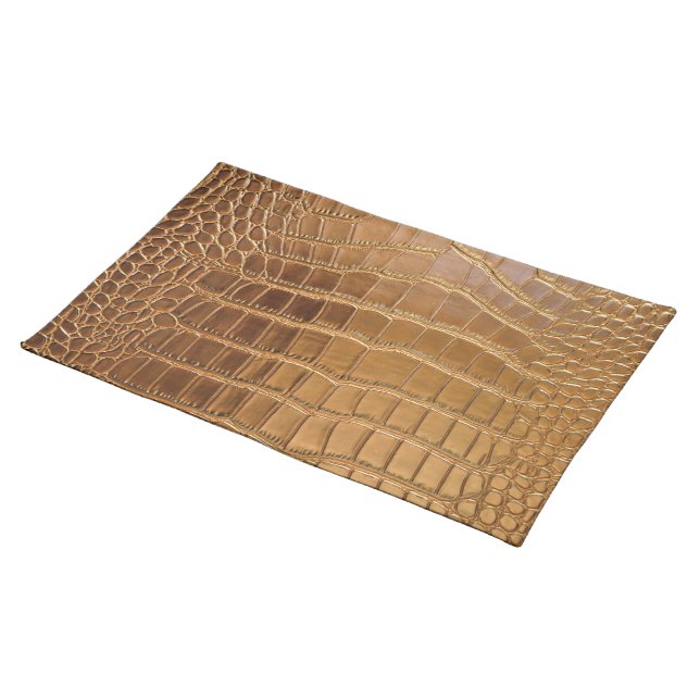 Faux Crocodile Leather Animal Skin Pattern Cloth Placemat (On Table)
