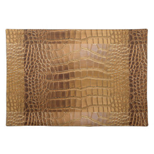 Faux Crocodile Leather Animal Skin Pattern Cloth Placemat