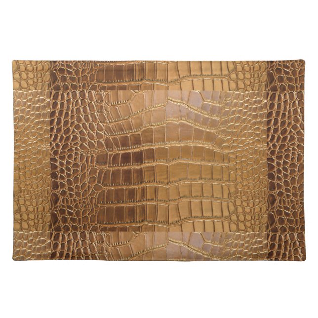 Faux Crocodile Leather Animal Skin Pattern Cloth Placemat (Front)