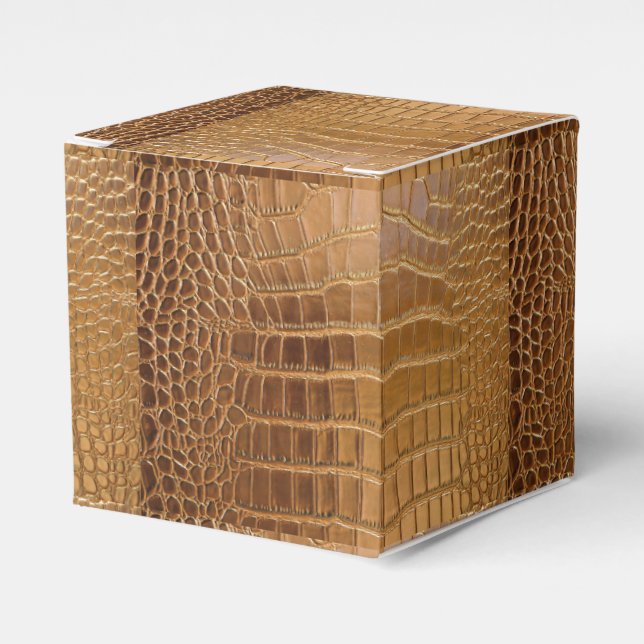 Faux Crocodile Leather Animal Skin Pattern Favor Boxes (Front Side)
