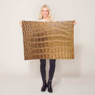 Faux Crocodile Leather Animal Skin Pattern Fleece Blanket