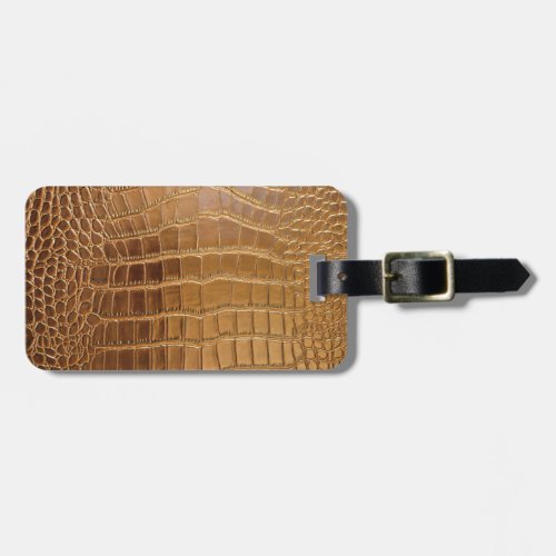 Faux Crocodile Leather Animal Skin Pattern Luggage Tag