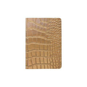 Faux Crocodile Leather Animal Skin Pattern Passport Holder