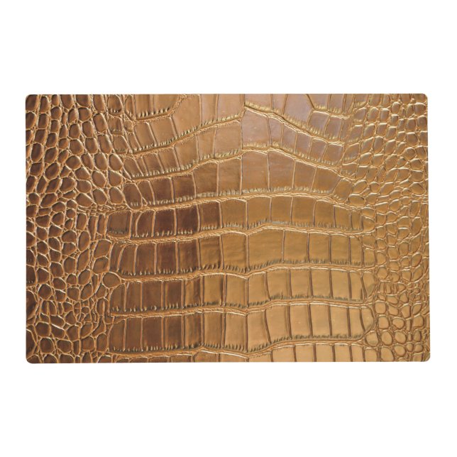 Faux Crocodile Leather Animal Skin Pattern Placemat (Front)