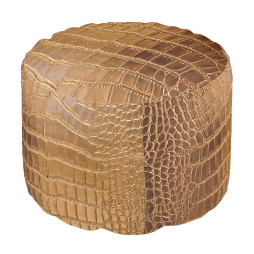 Faux Crocodile Leather Animal Skin Pattern Pouf