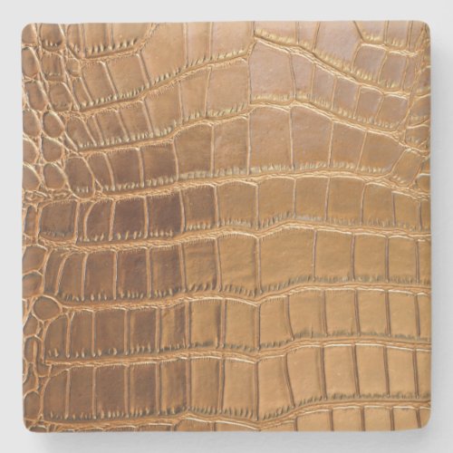 Faux Crocodile Leather Animal Skin Pattern Stone Coaster