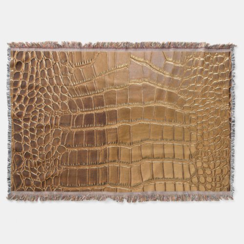 Faux Crocodile Leather Animal Skin Pattern Throw Blanket