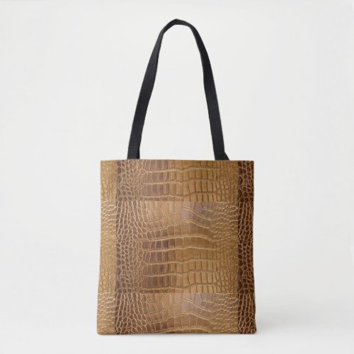 Faux Crocodile Leather Animal Skin Pattern Tote Bag