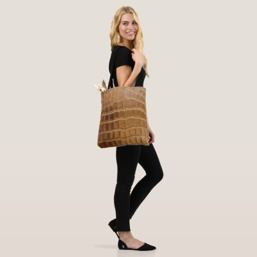 Faux Crocodile Leather Animal Skin Pattern Tote Bag