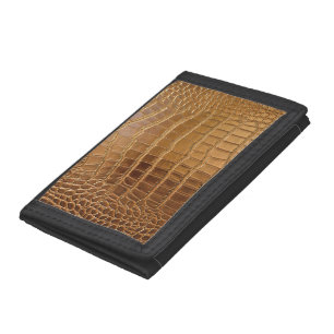 Faux Crocodile Leather Animal Skin Pattern Trifold Wallet