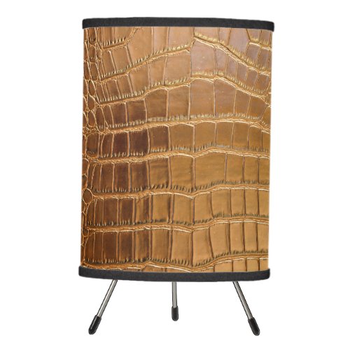 Faux Crocodile Leather Animal Skin Pattern Tripod Lamp