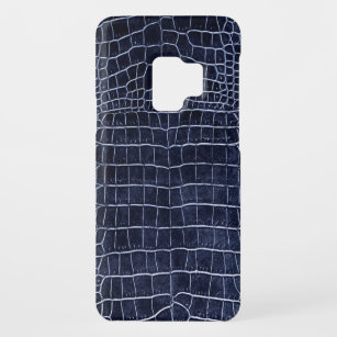 Faux Crocodile Navy Blue Leather Pattern Case-Mate Samsung Galaxy S9 Case