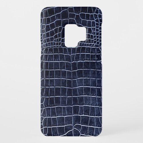Faux Crocodile Navy Blue Leather Pattern Case_Mate Samsung Galaxy S9 Case