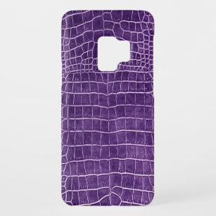 Faux Crocodile Purple Leather Print Case-Mate Samsung Galaxy S9 Case