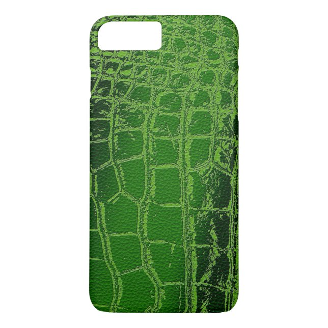 Faux Crocodile /Snake Skin pattern on green Case-Mate iPhone Case (Back)