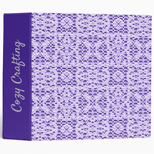 Faux Crotchet Mauve  3 Ring Binder (Front/Spine)