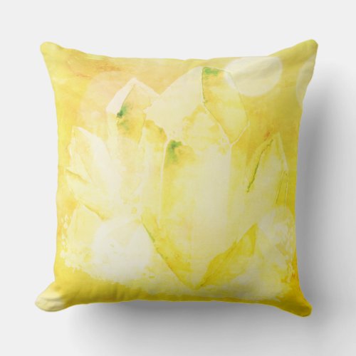 *~* Faux Crystals Citrine Yellow New Age Throw Pillow