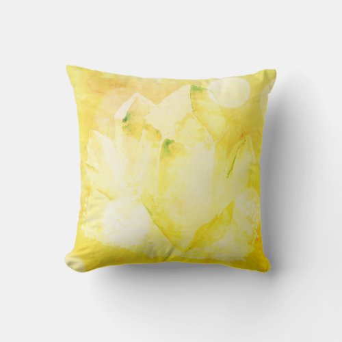 *~* Faux Crystals Citrine Yellow New Age Throw Pillow