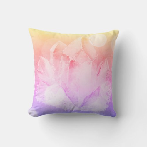 *~* Faux Crystals Rose Quartz &amp; Lavender Throw Pillow