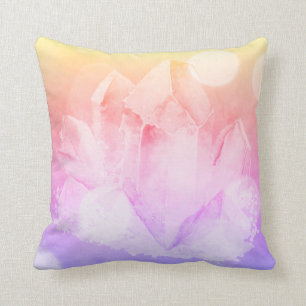 *~* Faux Crystals Rose Quartz & Lavender Throw Pillow