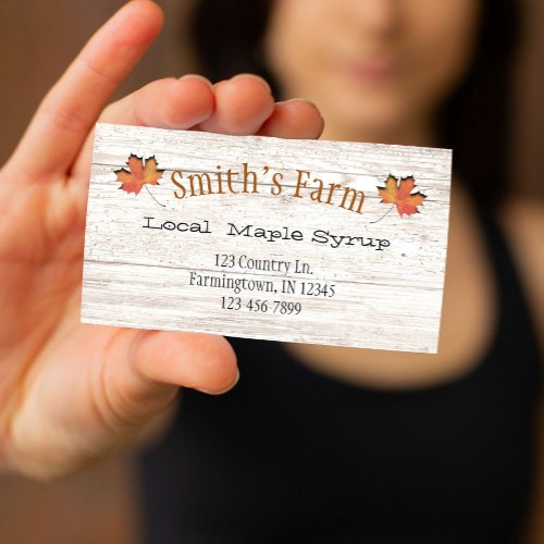 Faux Cutout Maple Leaf Maple Syrup Business Card
