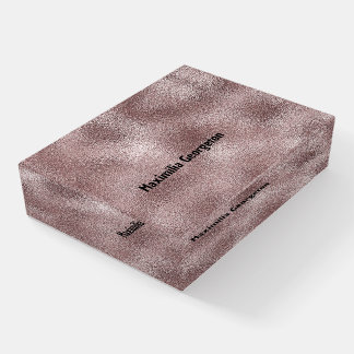 Faux Dark Pink Metallic for her Office Paperweight