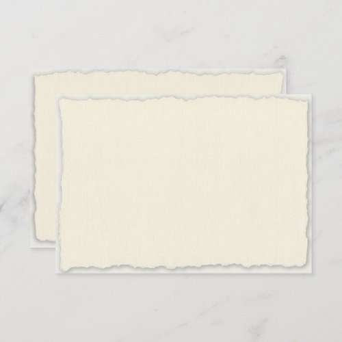 Faux Deckle Edge Ivory White Wedding Horizontal RSVP Card