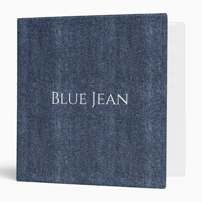 Faux Denim Blue Jean 3 Ring Binder (Front/Inside)