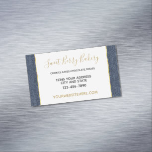 Faux Denim Blue Jean Business Card Magnet
