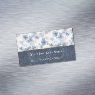 Faux Denim Blue Jean Business name website Card Magnet