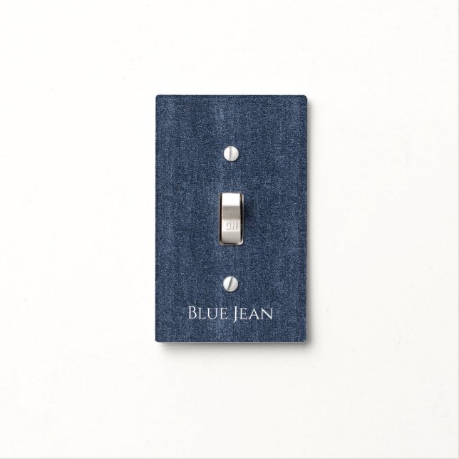 Faux Denim Blue Jean Light Switch Cover (In Situ)