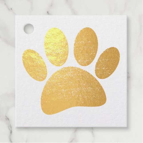 Faux Denim Jeans Dog Paw Printed Texture Foil Favor Tags