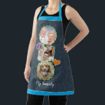 Faux Denim Scrapbook Style Family Photo Template Apron<br><div class="desc">Simulated faux denim scrapbook style 3 family photo template apron design with multi colored accents. Fun for moms or grandmothers to personalize with their own photos. All the various colors can be changed in the design using the customization tool. The text can be personalized and currently says my family.</div>