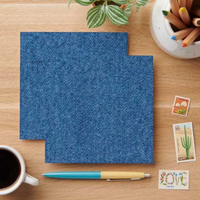 Faux denim Simple Casual Stationery Envelope (Desk)