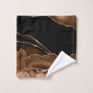 Faux Desert Brown Marbled Agate Contemporary Stone Wash Cloth