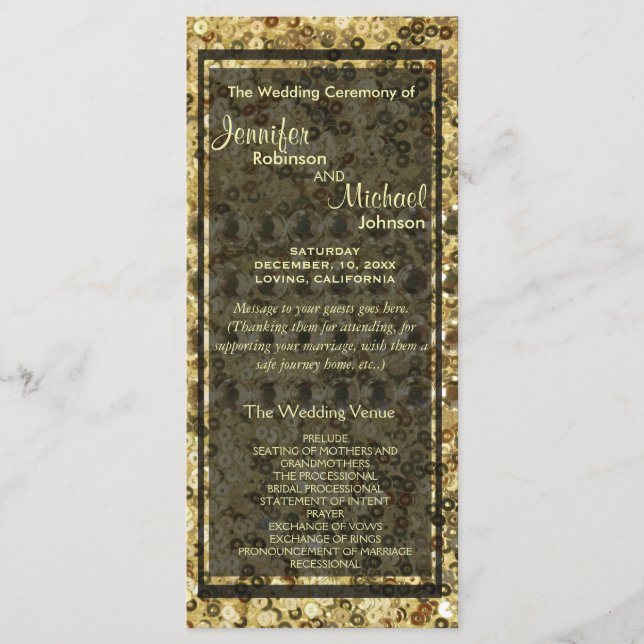Faux Diamond and Gold Glitter Look Program (Front)