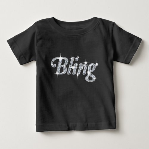 Faux diamond on black Bling design  Baby T_Shirt