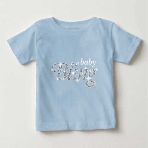 Faux diamond on pastel blue baby Bling design Baby T_Shirt
