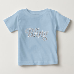 Faux diamond on pastel blue 'Bling' design Baby T-Shirt