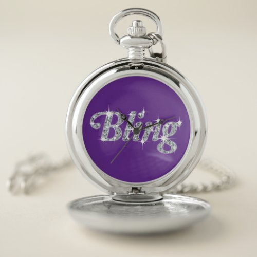 Faux diamond on purple Bling design Watch