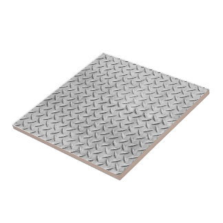 Faux Diamond Plating Background Ceramic Tile