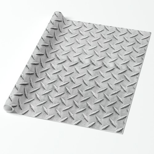 Faux Diamond Plating Background Wrapping Paper