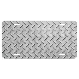Faux Diamond Plating Image License Plate