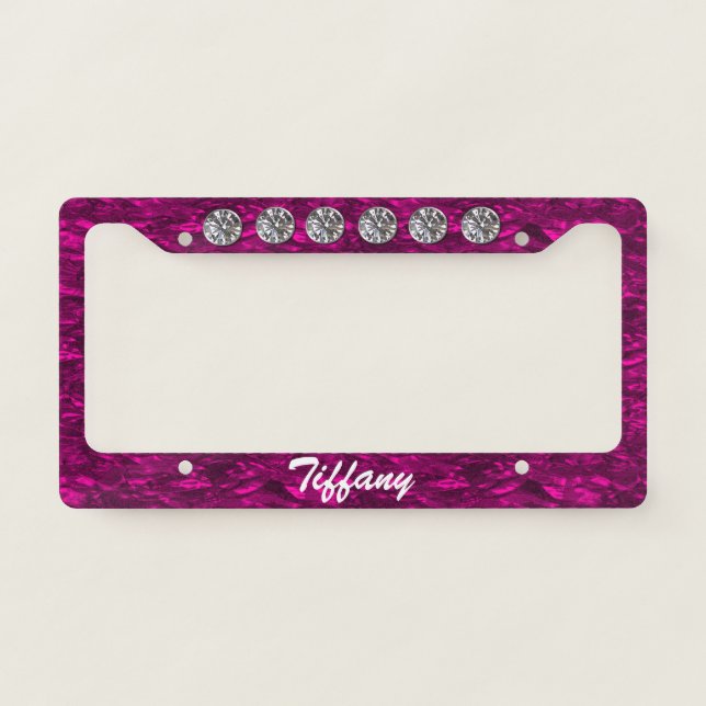 Faux Diamonds License Plate Frame (Front)