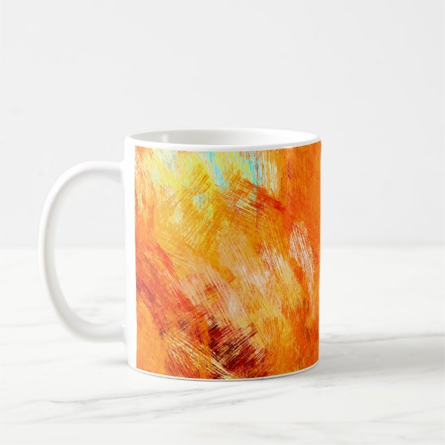 Faux digital brushstroke seamless texture. Colorfu Coffee Mug (Left)