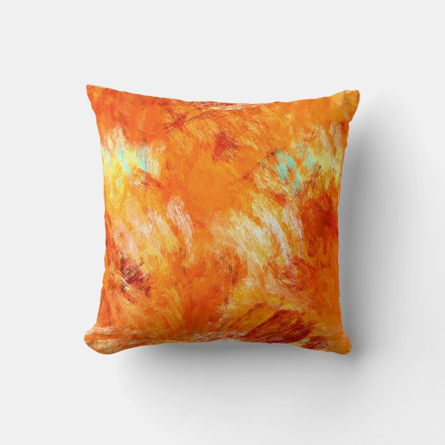Faux digital brushstroke seamless texture. Colorfu Throw Pillow (Front)