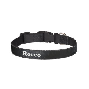 Faux Distressed Black Leather Pet Collar