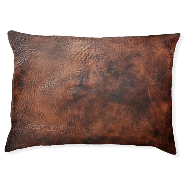  Faux Distressed Leather Print Large Dog Bed (Front)